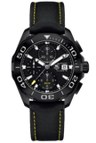 Buy Shop Tag Heuer Aquaracer Chronograph PVD Black Dial Black Nylon Strap Watch for Men - CAY218A.FC6361 USA Online