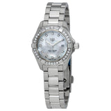 Tag Heuer Aquaracer Diamonds Mother of Pearl White Dial Silver Steel Strap Watch for Women - WBD1413.BA0741