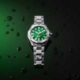 Buy Shop Tag Heuer Aquaracer Diamonds Emerald Green Dial Silver Steel Strap Watch for Women - WBD1316.BA0740 USA Online