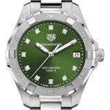 Buy Shop Tag Heuer Aquaracer Diamonds Emerald Green Dial Silver Steel Strap Watch for Women - WBD1316.BA0740 USA Online