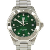 Buy Shop Tag Heuer Aquaracer Diamonds Emerald Green Dial Silver Steel Strap Watch for Women - WBD1316.BA0740 USA Online