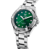Buy Shop Tag Heuer Aquaracer Diamonds Emerald Green Dial Watch for Women - WBD1316.BA0740 USA Online