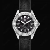 Buy Shop Tag Heuer Aquaracer Diamonds Mother of Pearl Black Dial Black Nylon Strap Watch for Women - WAY131P.FT6092 USA Online
