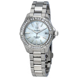 Buy Shop Tag Heuer Aquaracer Diamonds Mother of Pearl Dial Silver Steel Strap Watch for Women - WBD1313.BA0740 USA Online