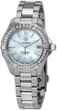 Buy Shop Tag Heuer Aquaracer Diamonds Mother of Pearl Dial Silver Steel Strap Watch for Women - WBD1313.BA0740 USA Online