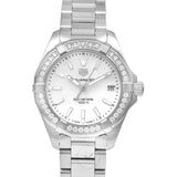 Buy Shop Tag Heuer Aquaracer Diamonds Mother of Pearl Dial Silver Steel Strap Watch for Women - WBD1313.BA0740 USA Online