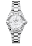 Buy Shop Tag Heuer Aquaracer Diamonds Mother of Pearl Dial Silver Steel Strap Watch for Women - WBD1313.BA0740 USA Online