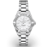 Buy Shop Tag Heuer Aquaracer Diamonds Mother of Pearl Dial Silver Steel Strap Watch for Women - WBD1313.BA0740 USA Online