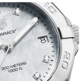 Buy Shop Tag Heuer Aquaracer Diamonds Mother of Pearl Dial Silver Steel Strap Watch for Women - WBD131B.BA0748 USA Online