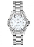 Buy Shop Tag Heuer Aquaracer Diamonds Mother of Pearl Dial Silver Steel Strap Watch for Women - WBD131B.BA0748 USA Online