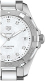 Buy Shop Tag Heuer Aquaracer Diamonds Mother of Pearl Dial Silver Steel Strap Watch for Women - WBD131B.BA0748 USA Online