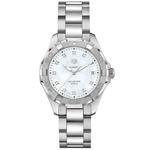 Buy Shop Tag Heuer Aquaracer Diamonds Mother of Pearl Dial Silver Steel Strap Watch for Women - WBD131B.BA0748 USA Online