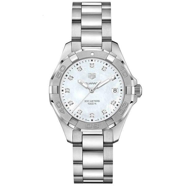 Buy Shop Tag Heuer Aquaracer Diamonds Mother of Pearl Dial Silver Steel Strap Watch for Women - WBD131B.BA0748 USA Online