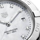 Buy Shop Tag Heuer Aquaracer Diamonds Mother of Pearl Dial Silver Steel Strap Watch for Women - WBD1414.BA0741 USA Online