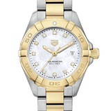 Buy Shop Tag Heuer Aquaracer Diamonds Mother of Pearl Dial Two Tone Steel Strap Watch for Men - WBD1422.BB0321 USA Online