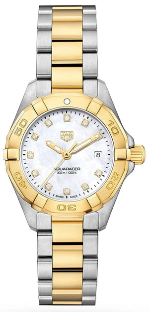 Buy Shop Tag Heuer Aquaracer Diamonds Mother of Pearl Dial Two Tone Steel Strap Watch for Men - WBD1422.BB0321 USA Online