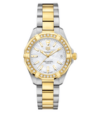 Buy Shop Tag Heuer Aquaracer Diamonds Mother of Pearl Dial Two Tone Steel Strap Watch for Women - WBD1321.BB0320 USA Online