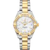 Buy Shop Tag Heuer Aquaracer Diamonds Mother of Pearl Dial Two Tone Steel Strap Watch for Women - WBD1321.BB0320 USA Online