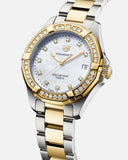 Buy Shop Tag Heuer Aquaracer Diamonds Mother of Pearl Dial Two Tone Steel Strap Watch for Women - WBD1323.BB0320 USA Online