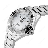 Buy Shop Tag Heuer Aquaracer Diamonds Mother of Pearl White Dial Silver Steel Strap Watch for Women - WBD131C.BA0748 USA Online