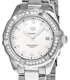 Buy Shop Tag Heuer Aquaracer Diamonds Mother of Pearl White Dial Silver Steel Strap Watch for Women - WBD131C.BA0748 USA Online