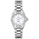 Buy Shop Tag Heuer Aquaracer Diamonds Mother of Pearl White Dial Silver Steel Strap Watch for Women - WBD131C.BA0748 USA Online