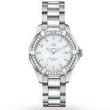 Buy Shop Tag Heuer Aquaracer Diamonds Mother of Pearl White Dial Silver Steel Strap Watch for Women - WBD131C.BA0748 USA Online