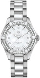 Buy Shop Tag Heuer Aquaracer Diamonds Mother of Pearl White Dial Silver Steel Strap Watch for Women - WBD131C.BA0748 USA Online