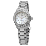 Buy Shop Tag Heuer Aquaracer Diamonds Mother of Pearl White Dial Silver Steel Strap Watch for Women - WBD1413.BA0741 USA Online