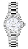 Buy Shop Tag Heuer Aquaracer Diamonds Mother of Pearl White Dial Silver Steel Strap Watch for Women - WBD1413.BA0741 USA Online