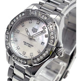 Buy Shop Tag Heuer Aquaracer Diamonds Mother of Pearl White Dial Silver Steel Strap Watch for Women - WBD1415.BA0741 USA Online