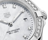 Buy Shop Tag Heuer Aquaracer Diamonds Mother of Pearl White Dial Silver Steel Strap Watch for Women - WBD1415.BA0741 USA Online