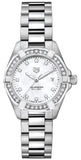 Buy Shop Tag Heuer Aquaracer Diamonds Mother of Pearl White Dial Silver Steel Strap Watch for Women - WBD1415.BA0741 USA Online