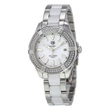 Buy Shop Tag Heuer Aquaracer Diamonds White Dial Two Tone Steel Strap Watch for Women - WAY131F.BA0914 USA Online