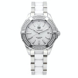 Buy Shop Tag Heuer Aquaracer Diamonds White Dial Two Tone Steel Strap Watch for Women - WAY131F.BA0914 USA Online