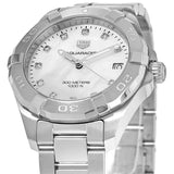 Buy Shop Tag Heuer Aquaracer Diamonds White Mother of Pearl Dial Silver Steel Strap Watch for Women - WBD1314.BA0740 USA Online