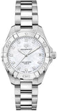 Buy Shop Tag Heuer Aquaracer Diamonds White Mother of Pearl Dial Silver Steel Strap Watch for Women - WBD1314.BA0740 USA Online