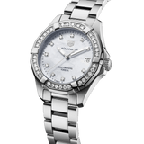 Buy Shop Tag Heuer Aquaracer Diamonds White Mother of Pearl Dial Silver Steel Strap Watch for Women - WBD1315.BA0740 USA Online