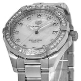 Buy Shop Tag Heuer Aquaracer Diamonds White Mother of Pearl Dial Silver Steel Strap Watch for Women - WBD1315.BA0740 USA Online