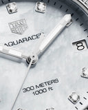 Buy Shop Tag Heuer Aquaracer Diamonds White Mother of Pearl Dial Silver Steel Strap Watch for Women - WBD1315.BA0740 USA Online