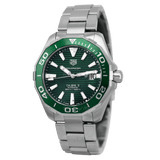 Buy Shop Tag Heuer Aquaracer Green Dial Watch for Men - WAY201S.BA0927 USA Online