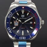 Buy Shop Tag Heuer Aquaracer Henrik Lundqvist Special Edition Blue Dial Silver Steel Strap Watch for Men - WAY101J.BA0746 USA Online