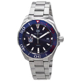 Buy Shop Tag Heuer Aquaracer Henrik Lundqvist Special Edition Blue Dial Silver Steel Strap Watch for Men - WAY101J.BA0746 USA Online