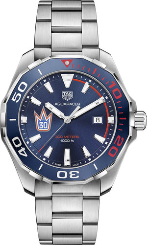 Buy Shop Tag Heuer Aquaracer Henrik Lundqvist Special Edition Blue Dial Silver Steel Strap Watch for Men - WAY101J.BA0746 USA Online