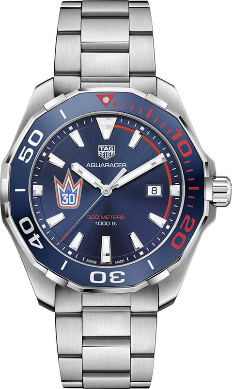 Buy Shop Tag Heuer Aquaracer Henrik Lundqvist Special Edition Blue Dial Silver Steel Strap Watch for Men - WAY101J.BA0746 USA Online