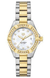 Tag Heuer Aquaracer Quartz Diamonds Mother of Pearl Dial Two Tone Steel Strap Watch for Women - WBD1423.BB0321