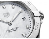 Tag Heuer Aquaracer Diamonds Mother of Pearl Dial Silver Steel Strap Watch for Women - WBD1414.BA0741