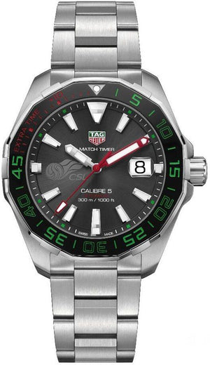 Buy Shop Tag Heuer Calibre 5 Match Timer CSL Edition Automatic Black Dial Silver Steel Strap Watch for Men – WAY201E.BA0927 USA Online