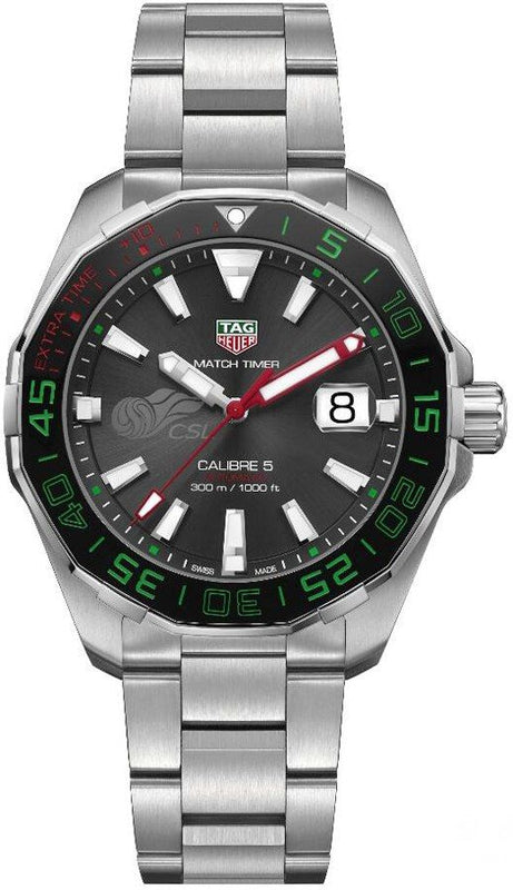 Buy Shop Tag Heuer Calibre 5 Match Timer CSL Edition Automatic Black Dial Silver Steel Strap Watch for Men – WAY201E.BA0927 USA Online