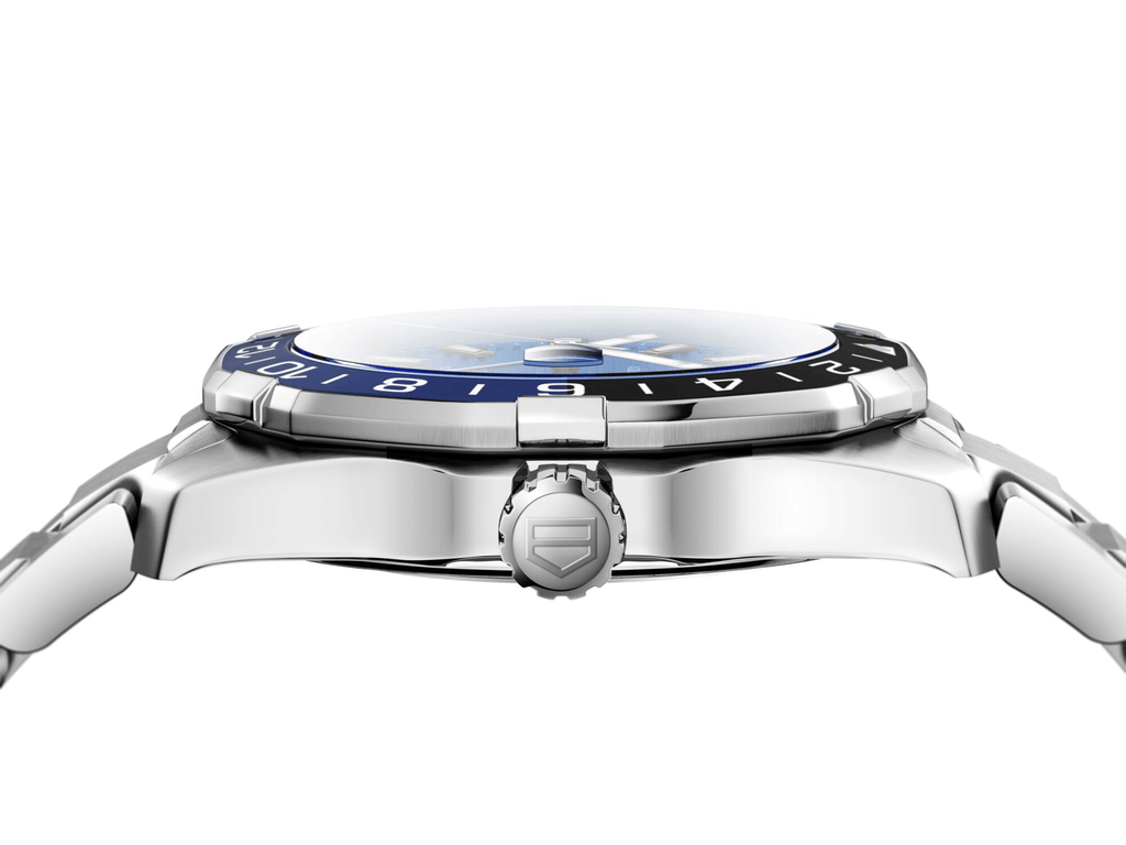 Buy Shop Tag Heuer Aquaracer GMT Calibre 6 Automatic Blue Dial Silver Steel Strap Watch for Men - WAY201T.BA0927 USA Online